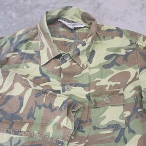 Seaway‎ Camo Button Up Shirt Military Style Four Pocket XL